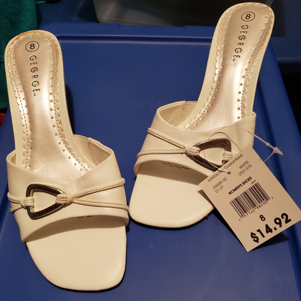 Womens white dress sandals
